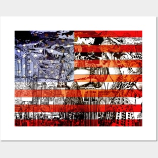 usa flag Posters and Art